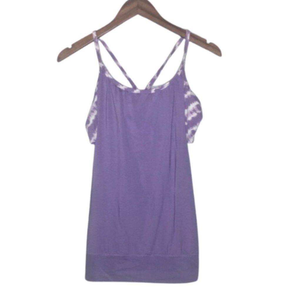 NWOT Soybu Purple Tank Top with Tie-Dye Built in Bra